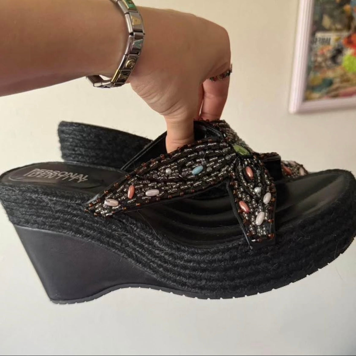 y2k butterfly wedge heels